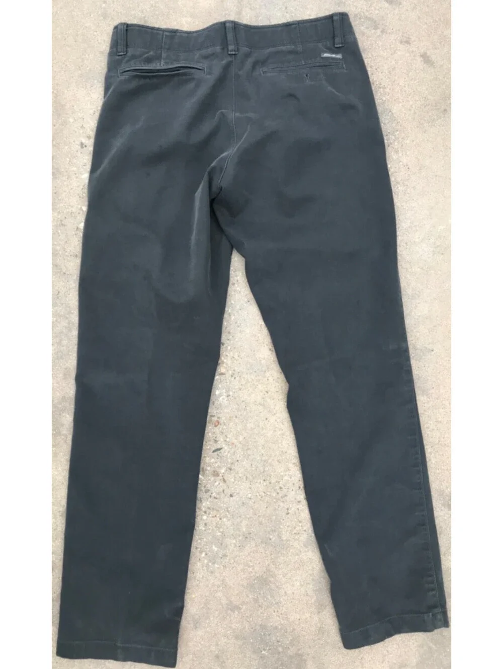 Eddie Bauer Cotton Blend Pants 33W x 30L Blue/Grey Canvas one Side Zip Pocket
